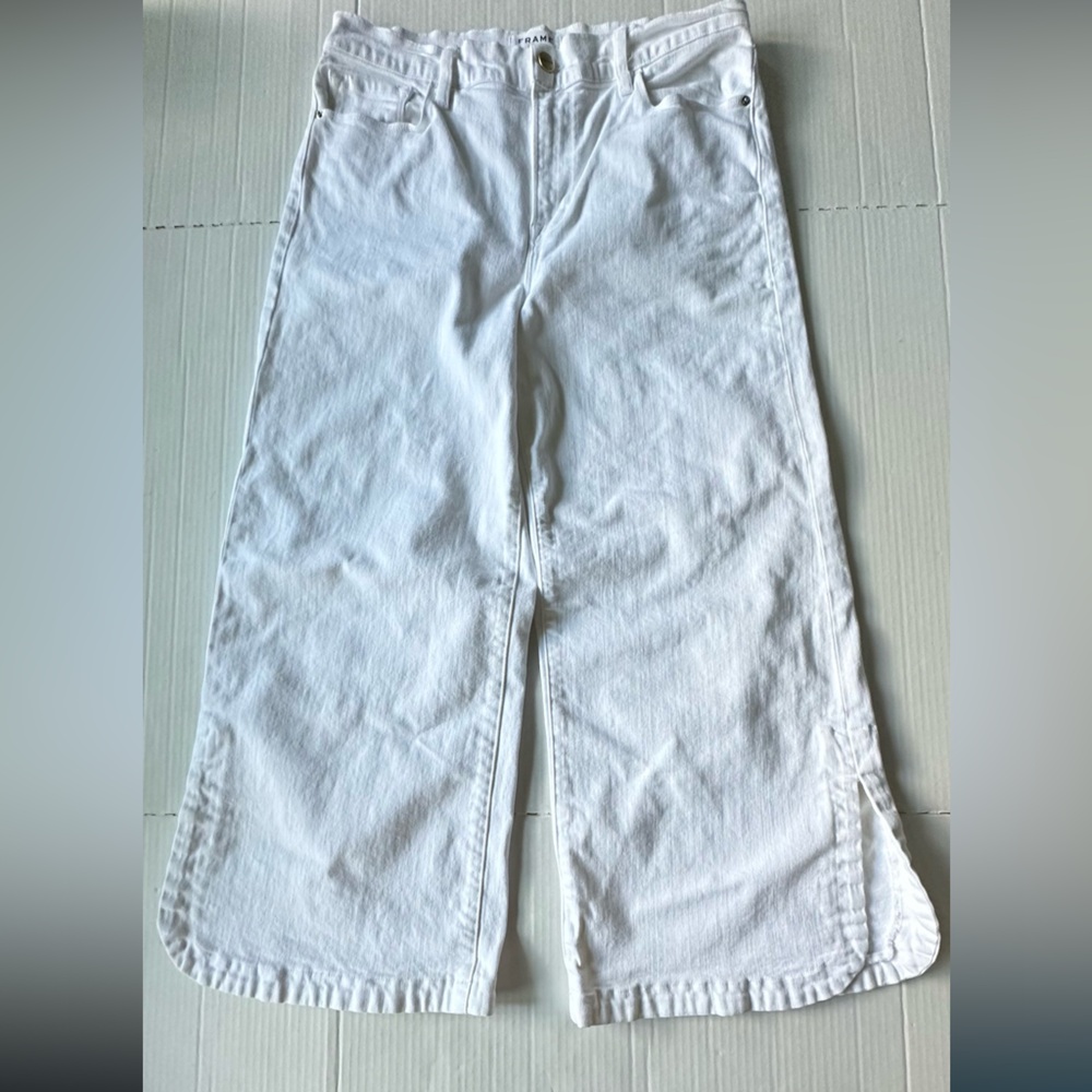 FRAME‎ Women’s Jeans Wide Leg Le Vintage Crop High Rise White size 31 - Picture 2 of 10